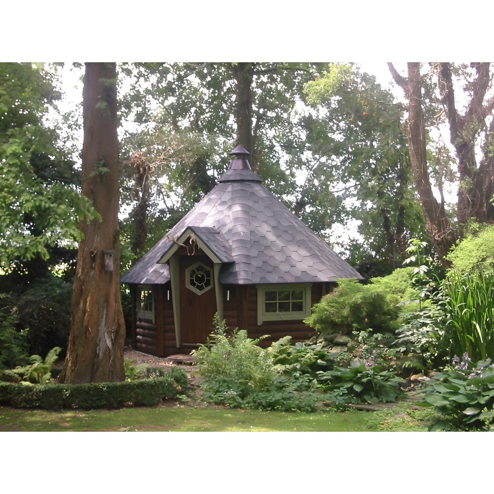 Entdecken Sie die Arctic Grillkota 14,9 m² für gemütliche Abende im Garten mit Familie und Freunden.