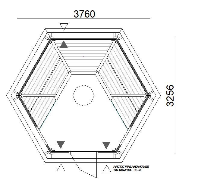 Arctic Sauna-Kota 9 m²; 6-eckig - Saunen