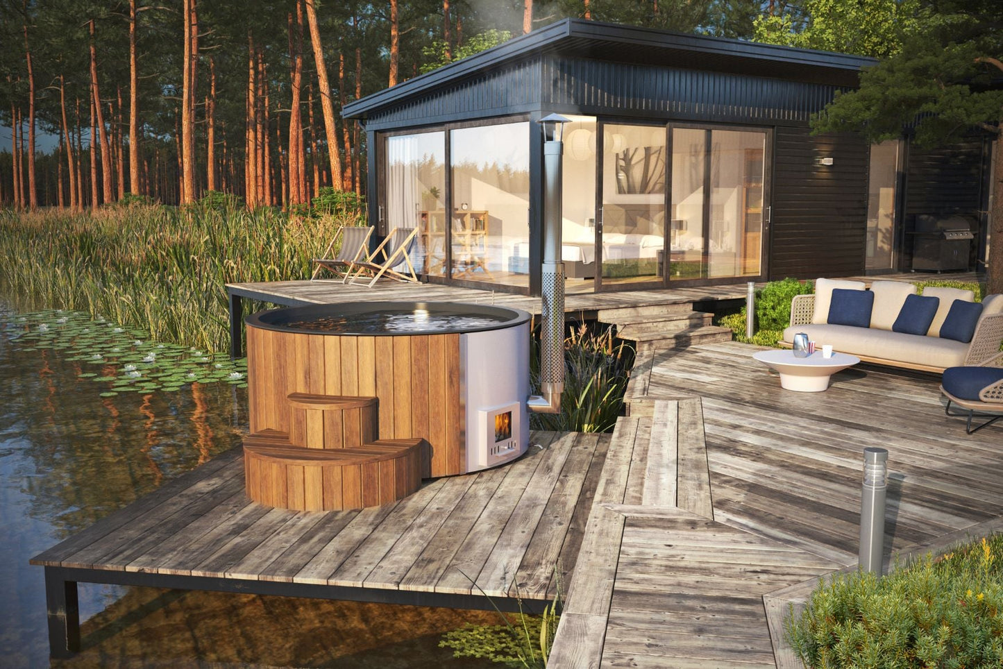 Badezuber DeLux 220 mit integriertem Ofen