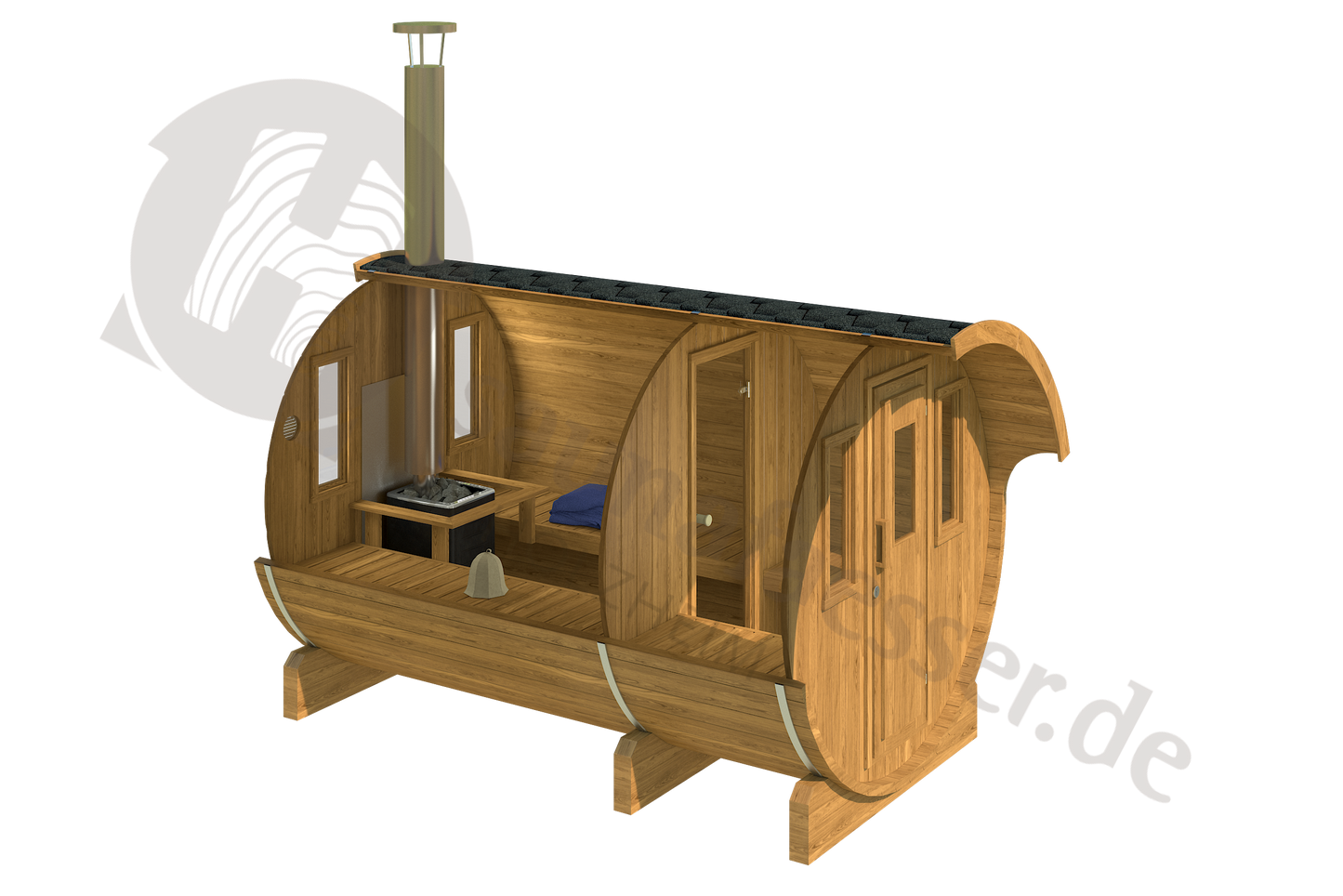 Fasssauna Klassik 330 Thermoholz - Saunen