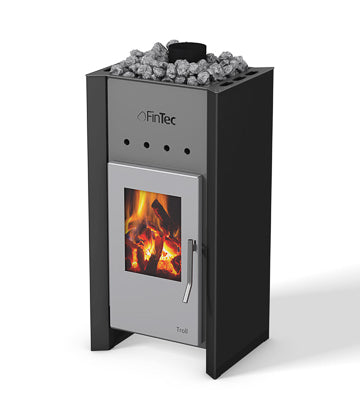 FinTec Troll holzbefeuerter Saunaofen - Deepblack Metallic - Saunaöfen