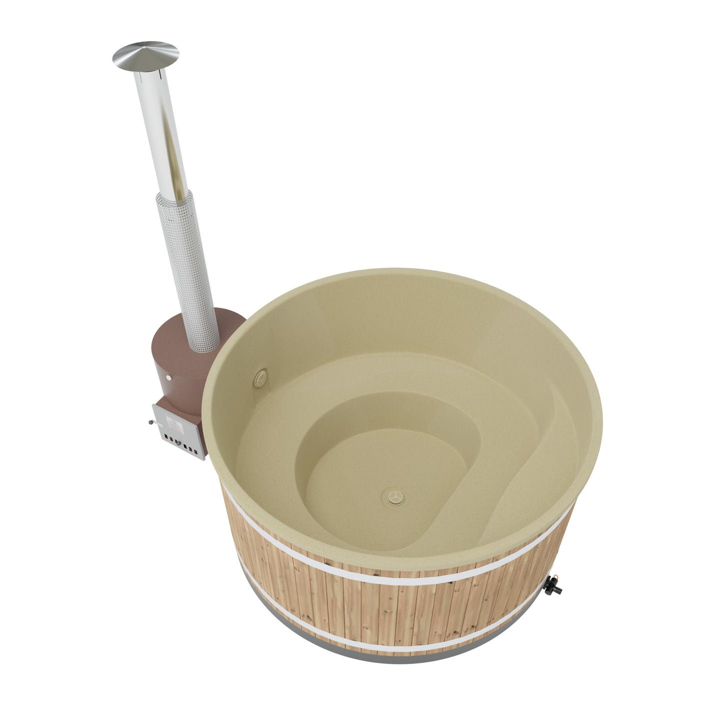 Kirami Comfort Family Large - Softbeige / Thermoholz / TUBE 42 kW