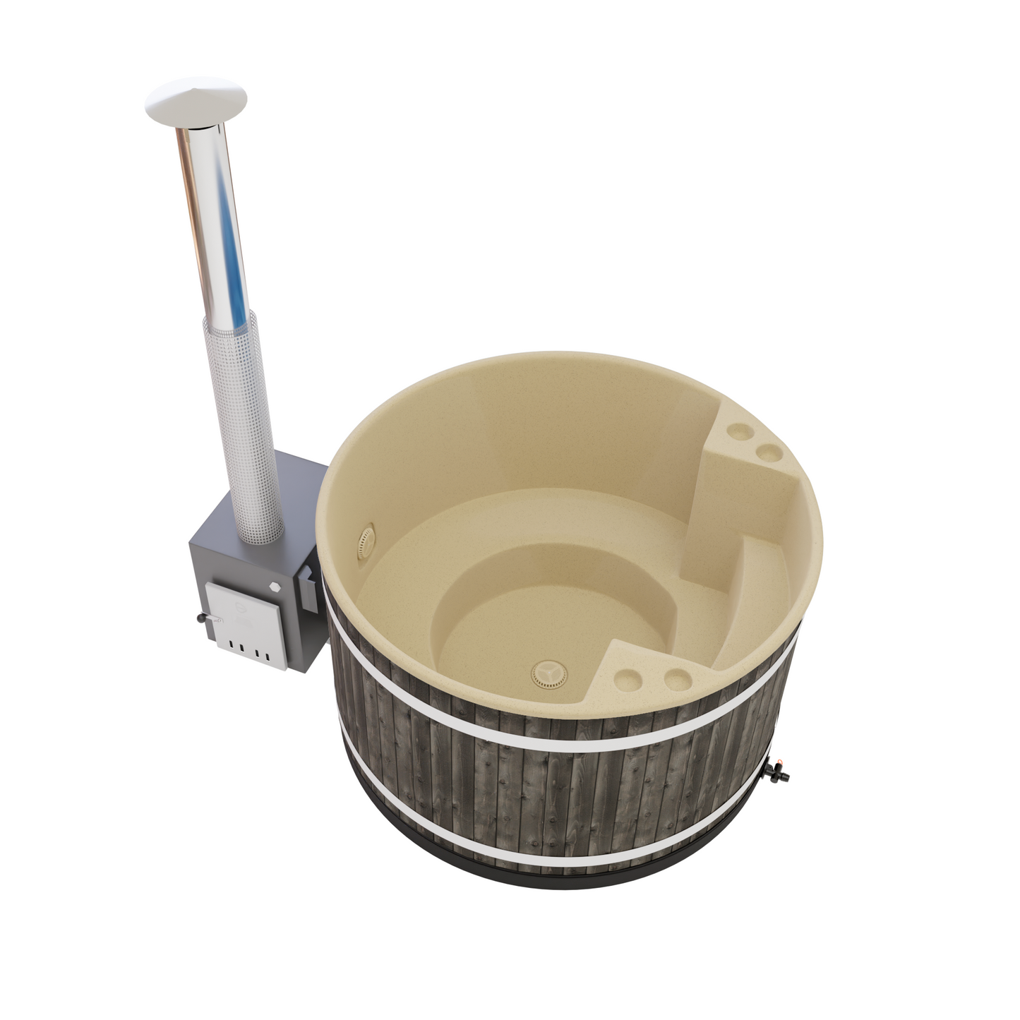 Kirami Comfort Family Medium - Softbeige / Fichte - coalblack / Macu 29kW