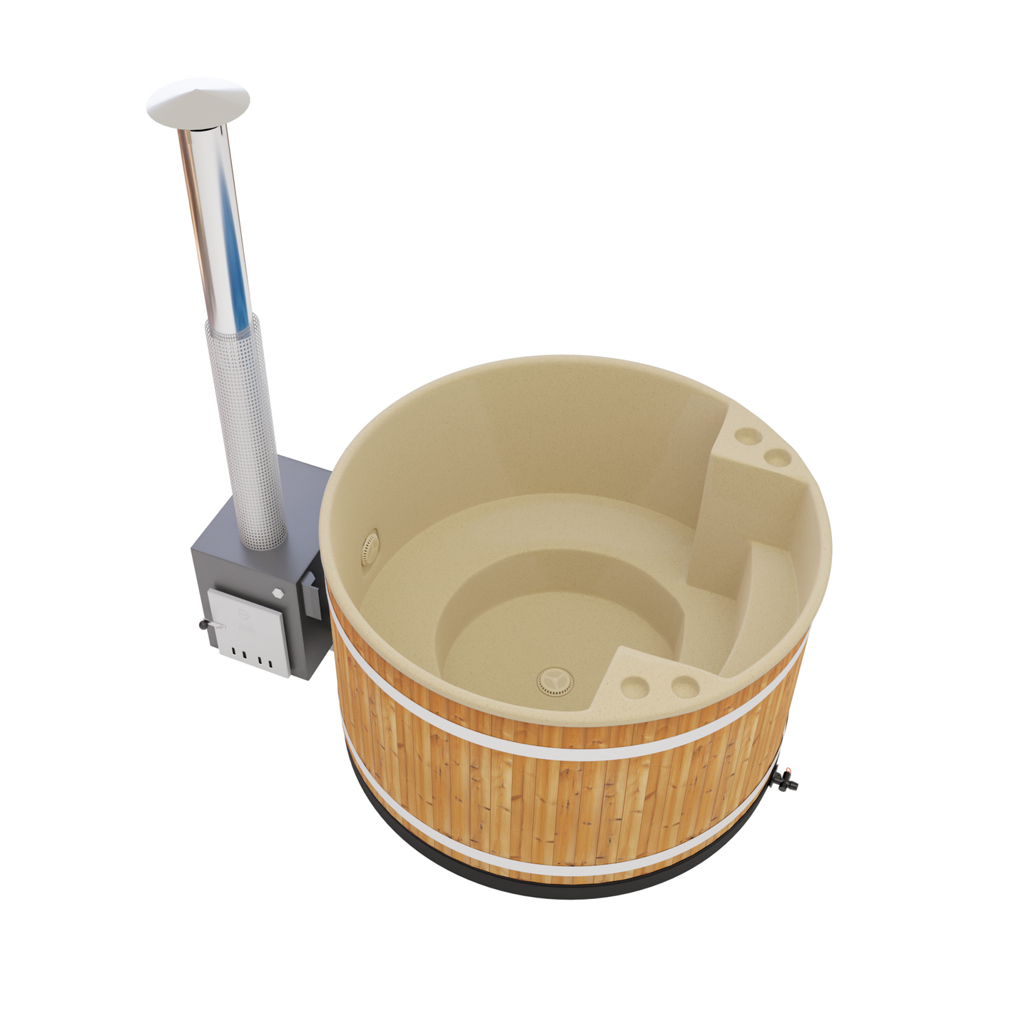 Kirami Comfort Family Medium - Softbeige / Thermowood / Macu 29kW