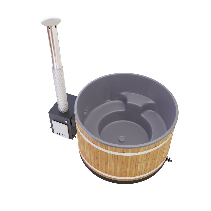 Kirami Comfort Steady Medium (4-6 Personen) - Farbe - Casual Gray / Holz - Thermoholz / CUBE 48 kW