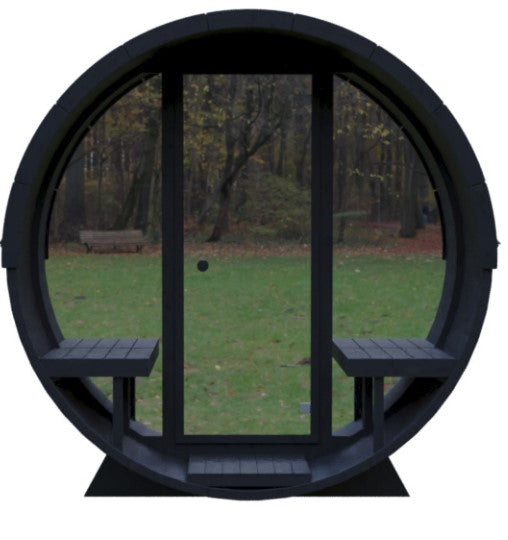 Glasfront für Fasssauna - Mirror