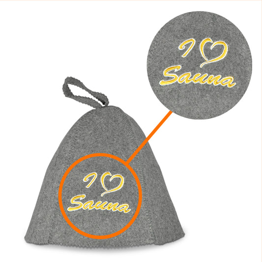 Saunahut aus Filz "I love Sauna"