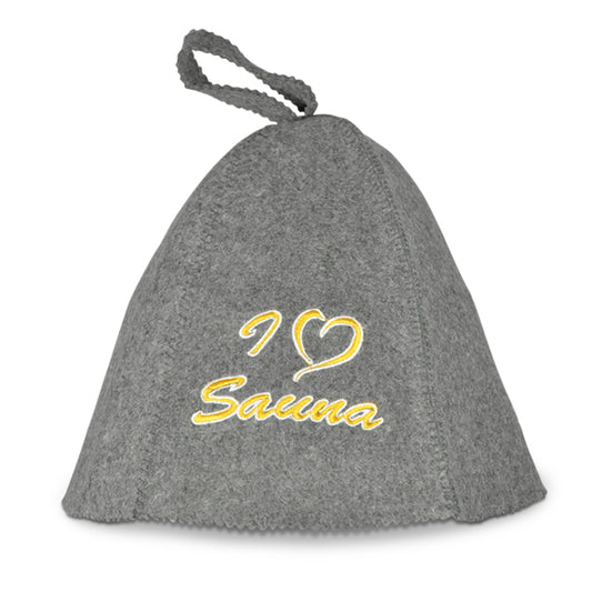 Saunahut aus Filz "I love Sauna"