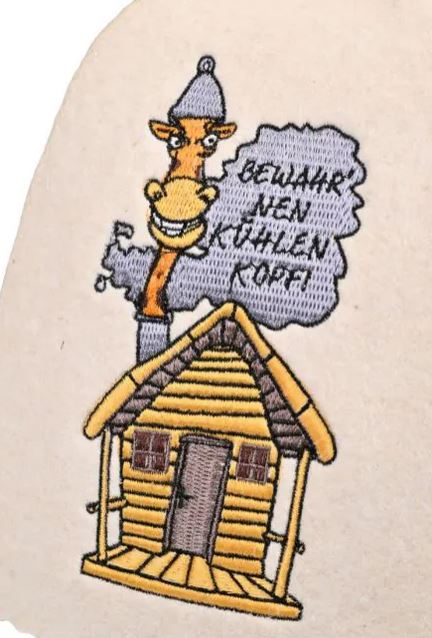 Saunahut aus Filz "Giraffe"