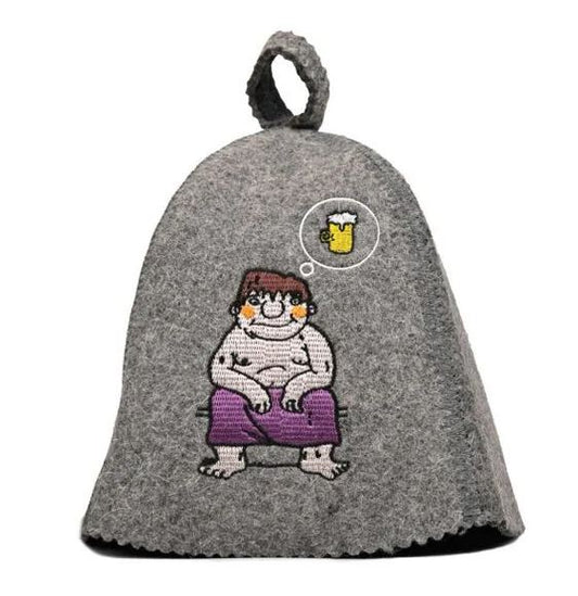 Saunahut aus Filz "Bier"