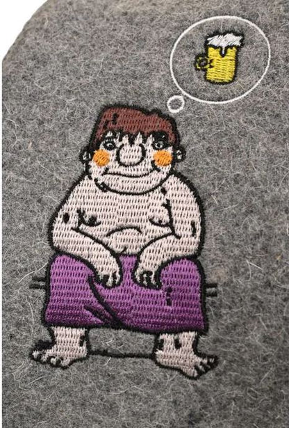 Saunahut aus Filz "Bier"