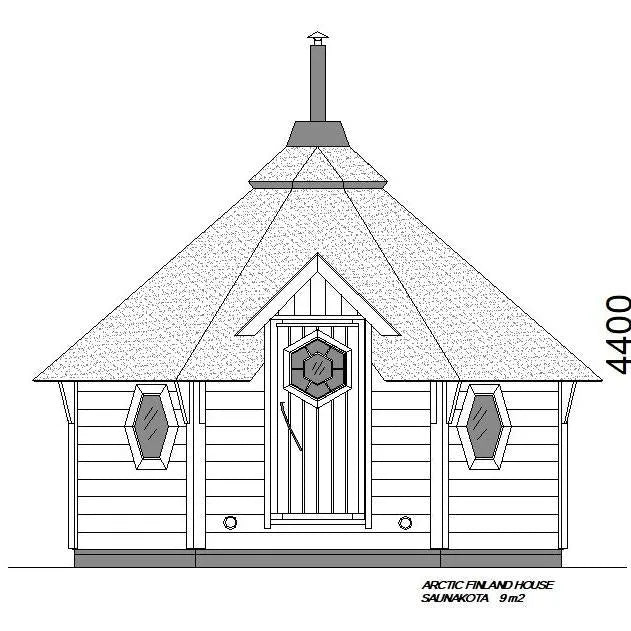 Arctic Sauna-Kota 9 m²; 6-eckig