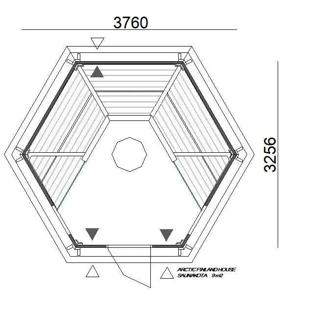 Arctic Sauna-Kota 9 m²; 6-eckig