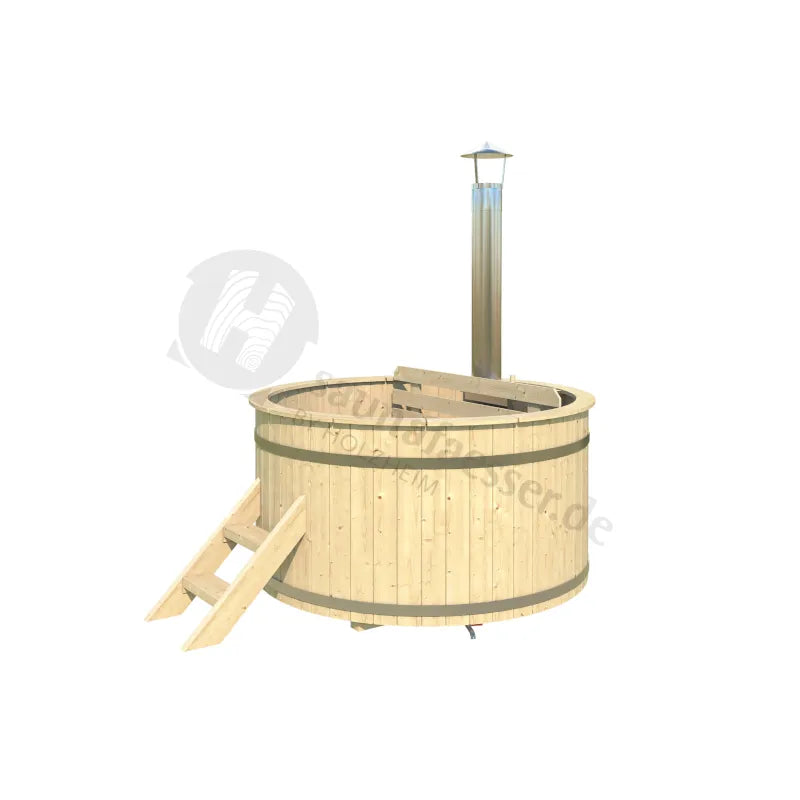 Badezuber 180 mit internem Ofen und Holzschutzgitter