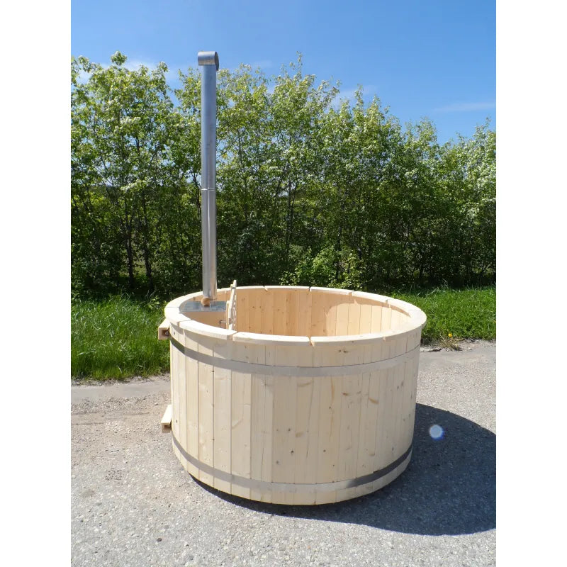 Badezuber 180 mit internem Ofen und Holzschutzgitter