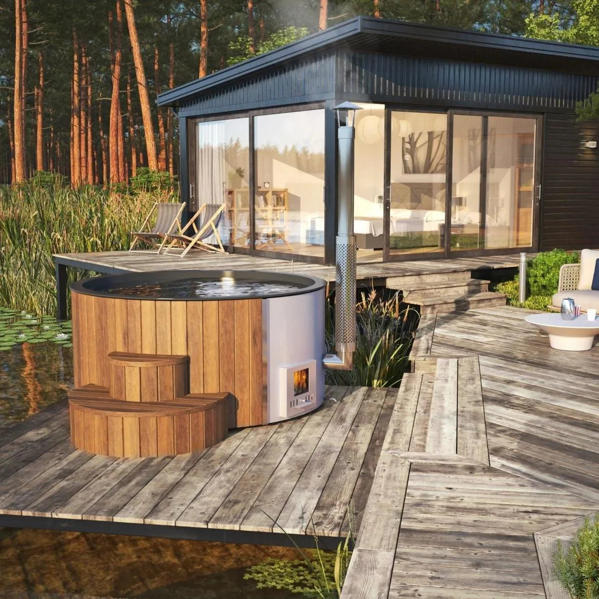 Badezuber DeLux 220 mit integriertem Ofen