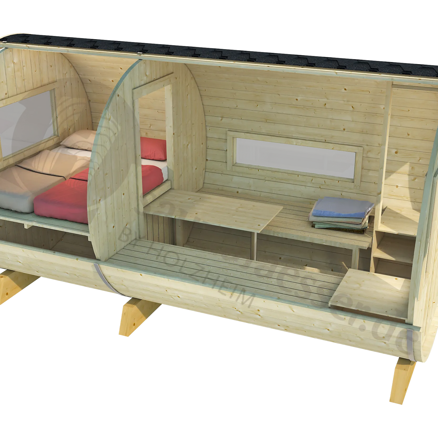 Bausatz Campingfass Minihotel XXL Thermoholz