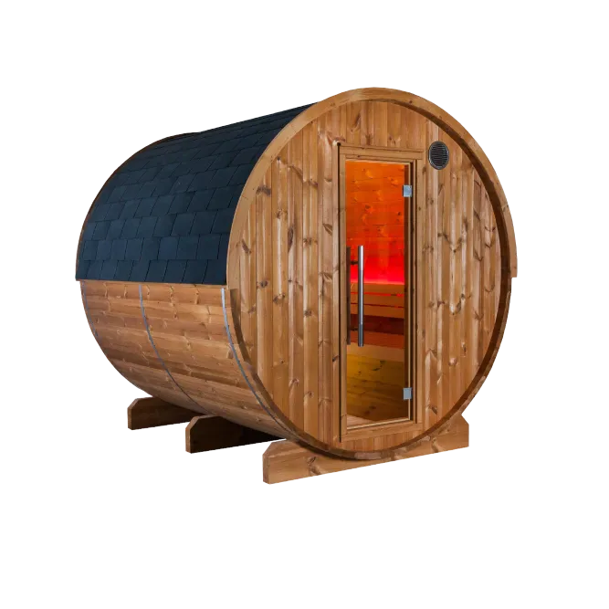 Bausatz Fasssauna KASKI 220 Halbglas-Panorama