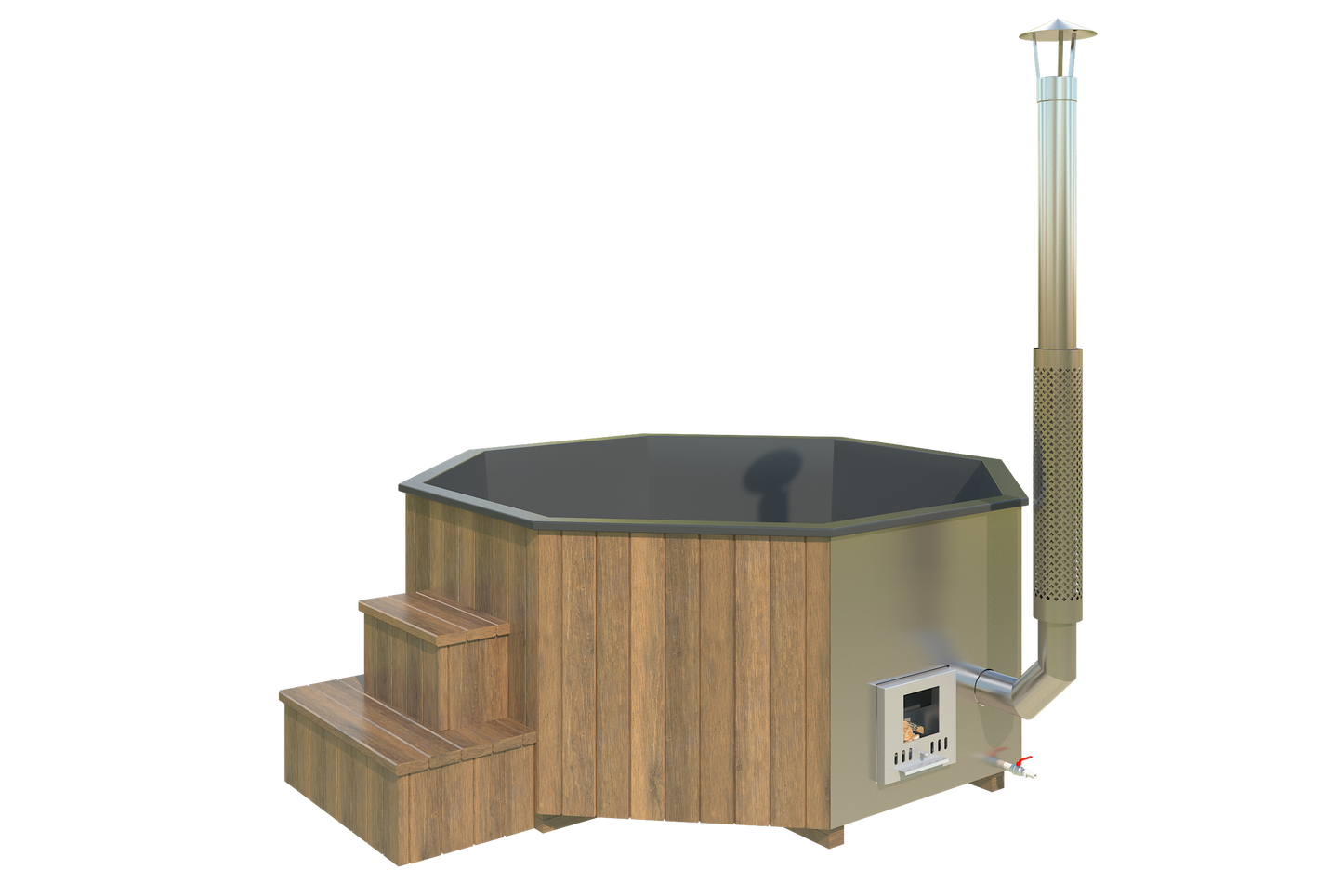 Badezuber Octagon mit integriertem Ofen