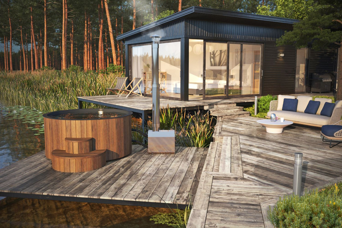 Badezuber DeLux 200 mit Außenofen