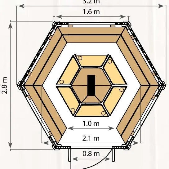 Grillkota 6,5m² 6-eckig