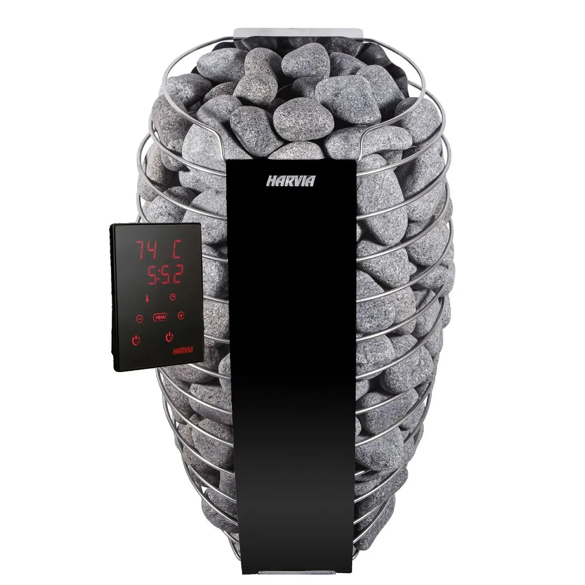 Harvia Saunaofen Spirit black HSP904MXW, 9kW, inkl. Xenio Wifi-Bedienteil, inkl. Türsensor und Saunasteinen