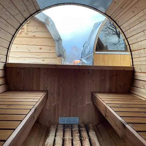 Panoramafenster, halbrund für UNO-Saunafässer