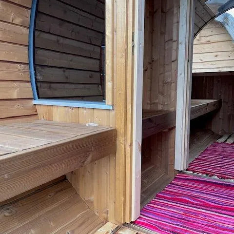 Saunafass UNO Long mit Terrasse