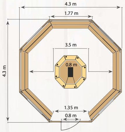 Entdecken Sie die Arctic Grillkota 14,9 m² für gemütliche Abende mit Freunden und Familie im Garten.