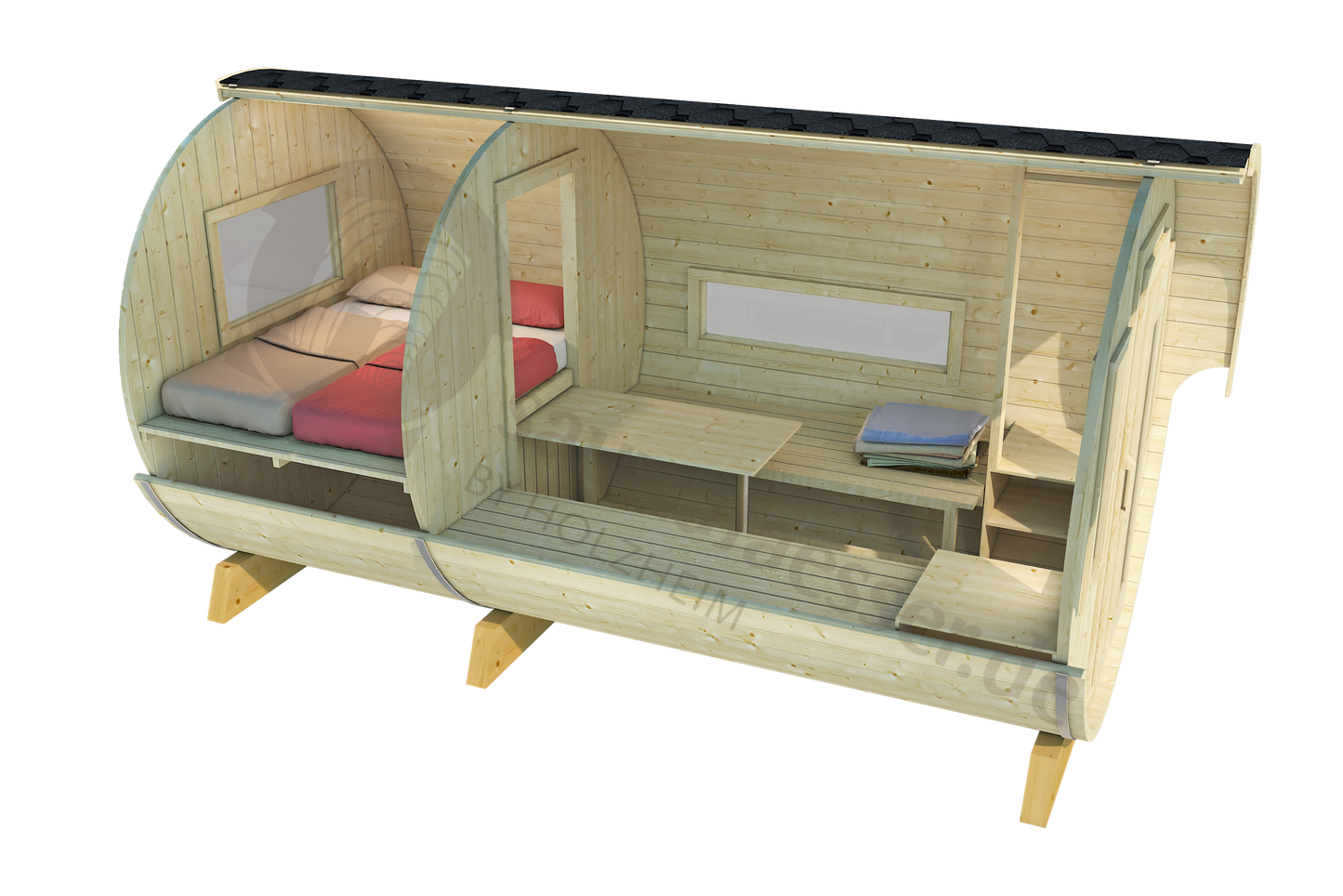 Bausatz Campingfass Minihotel XXL Thermoholz