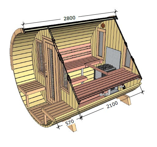Bausatz Fasssauna 280 Premium - Saunen