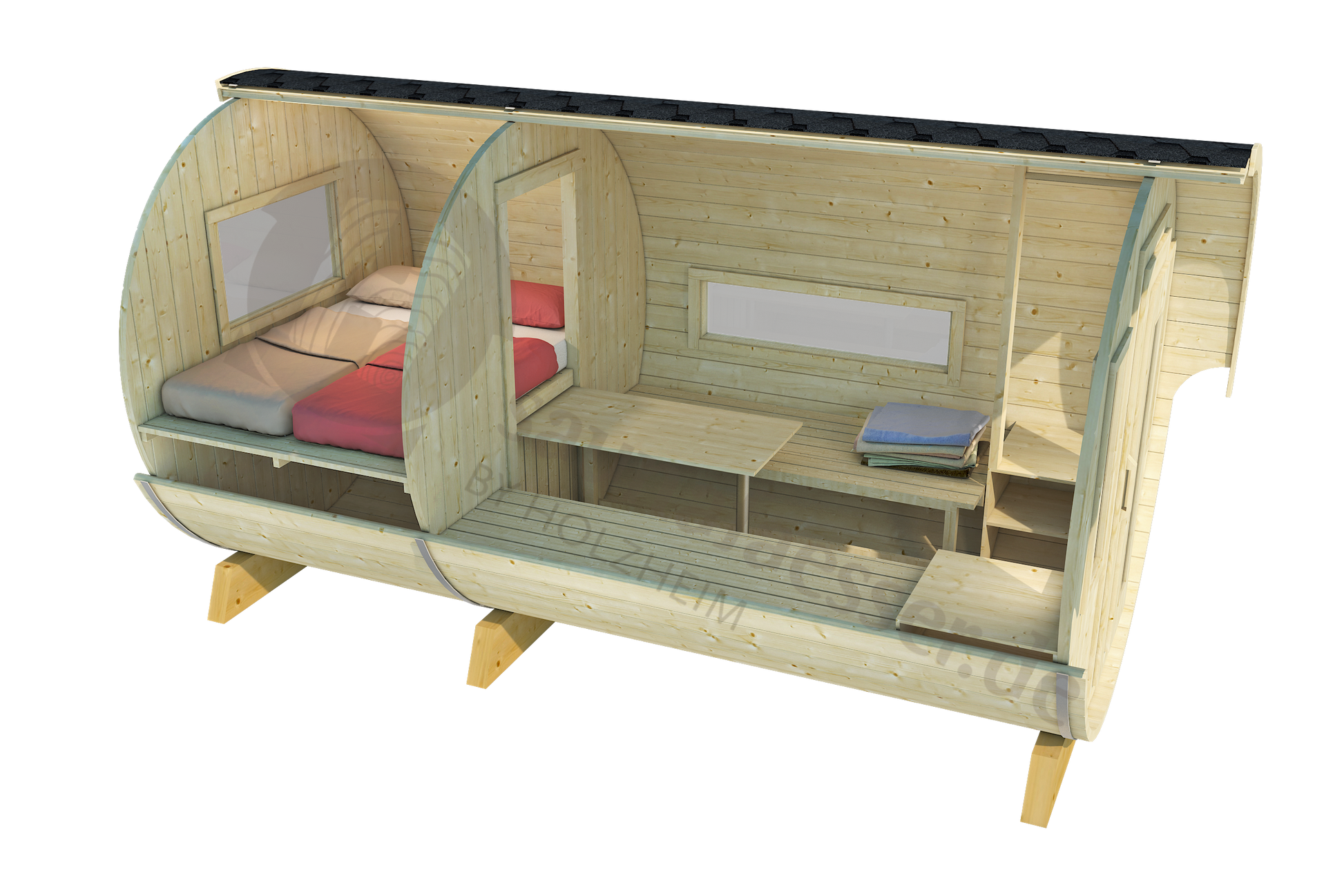 Campingfass Mini-Hotel XXL Thermoholz - Camping & Wandern