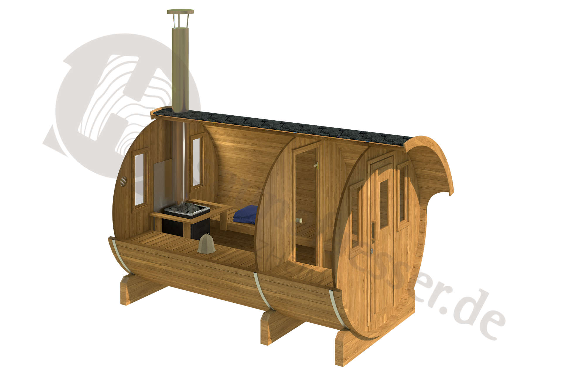 Fasssauna Klassik 330 Thermoholz - Saunen