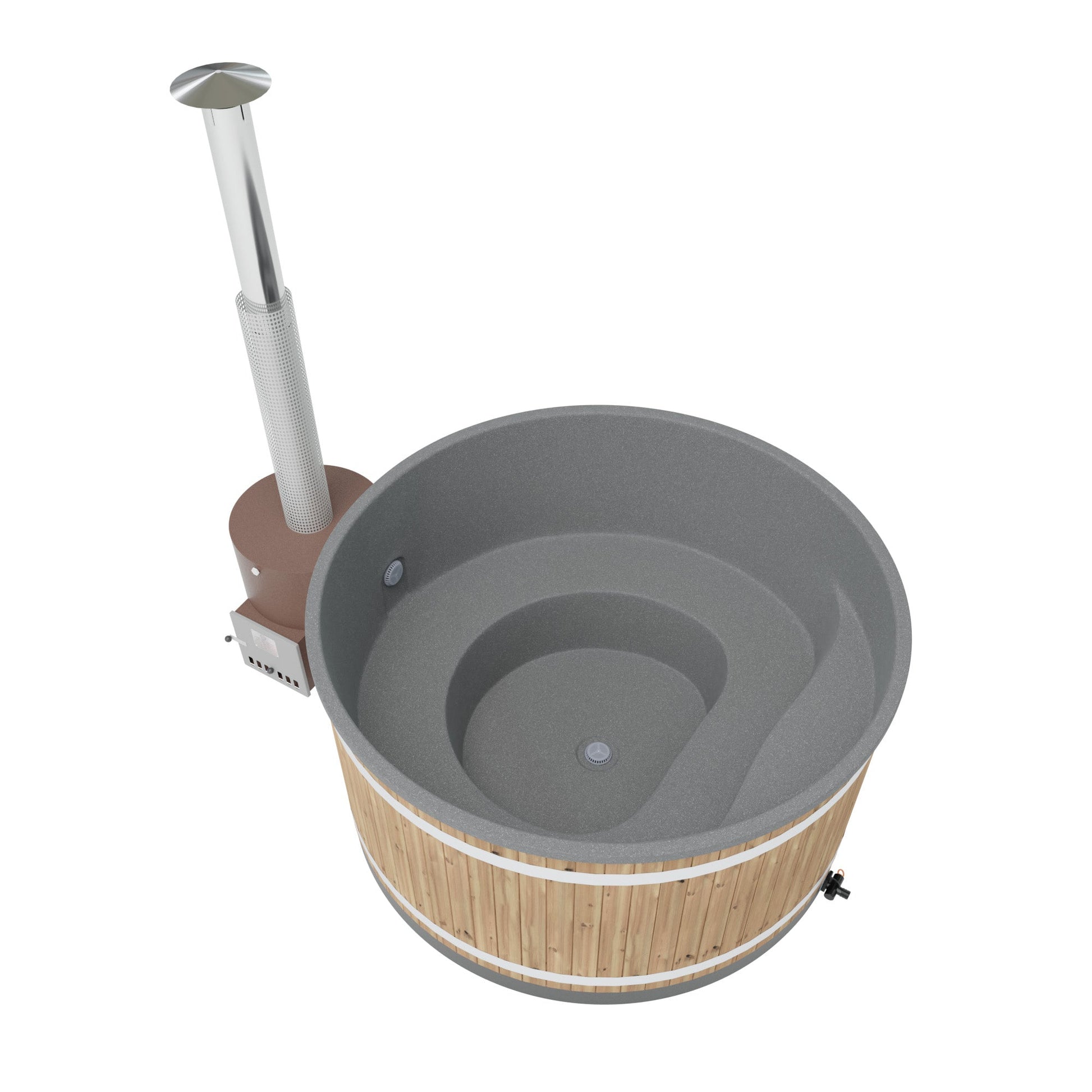Kirami Comfort Family Large - LightGray / Thermoholz / TUBE 42 kW