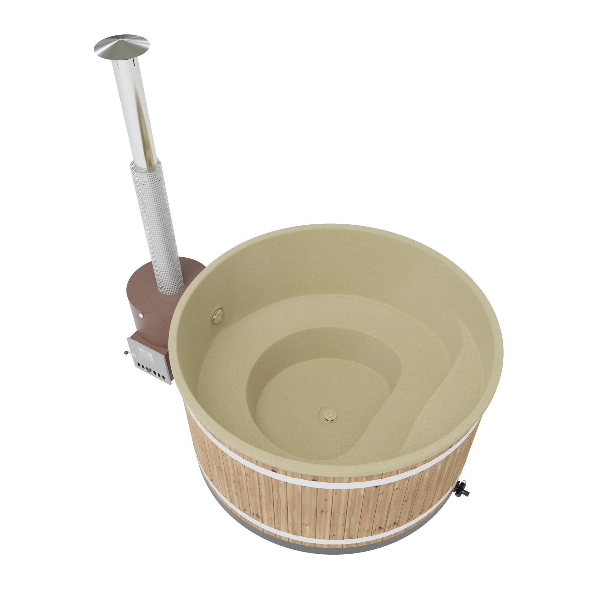 Kirami Comfort Family Large - Softbeige / Thermoholz / TUBE 42 kW